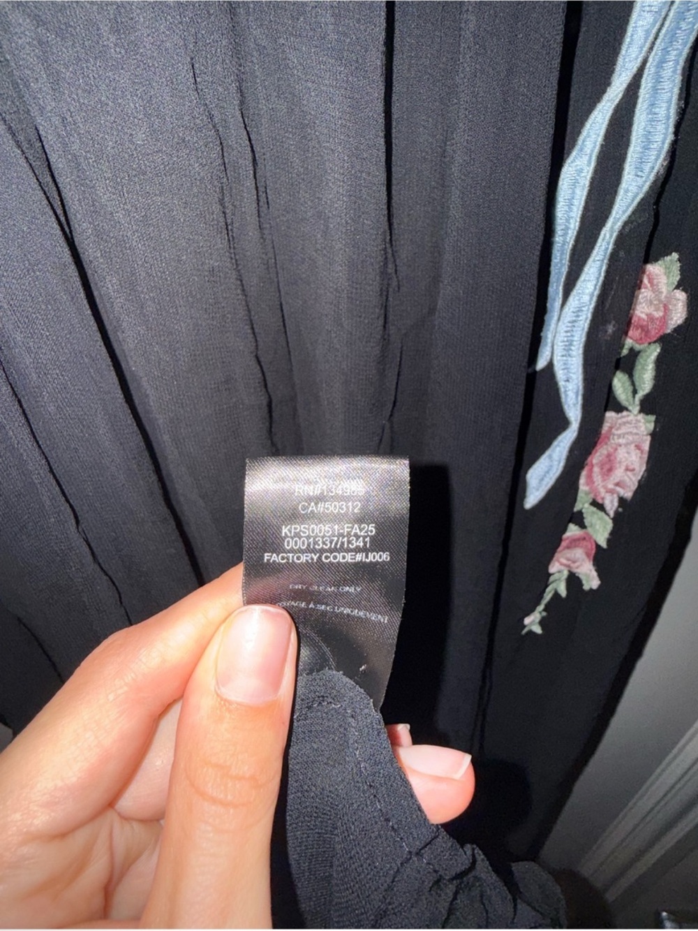 For Love and Lemons Rosemarie Black Chiffon Bow Embroidered Formal Maxi Dress S - Picture 6 of 7